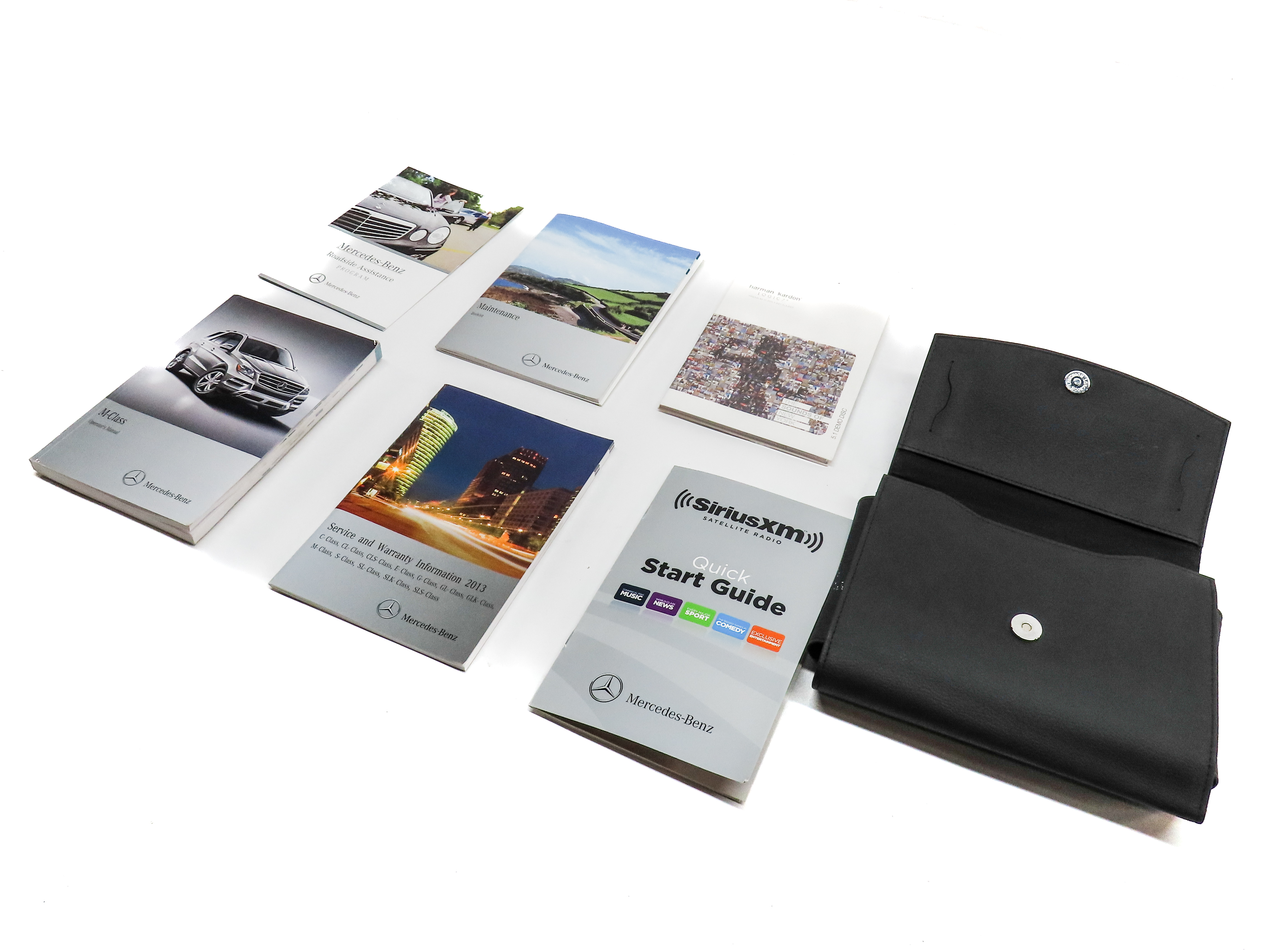 2013 MERCEDES ML550 (W166) 4.6L OWNERS MANUAL BOOKLET SET w/ BLACK LEATHER CASE — exact item pictured
